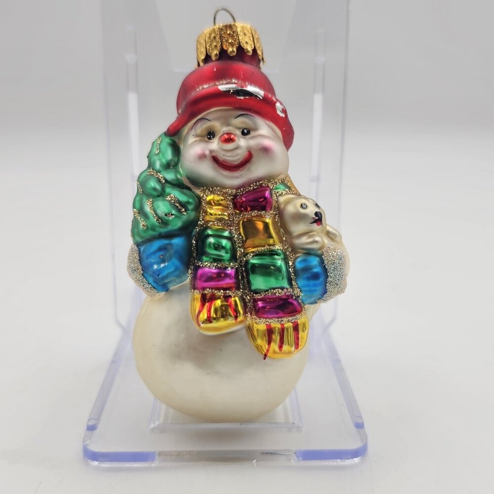 Vintage Trim A Tree Snowman Blown Glass Christmas Tree Ornament 3.50 in 2005
